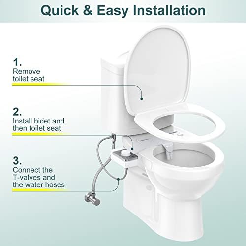 Self cleaning dual nozzle silver slim bidet — photo 4