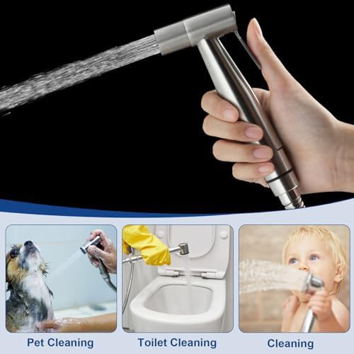 White metal adjustable pressure bidet sprayer — photo 5