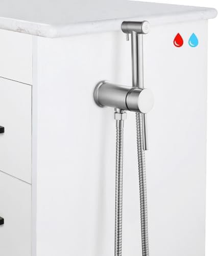 KWOCI brushed nickel vanity mounted bidet sprayer