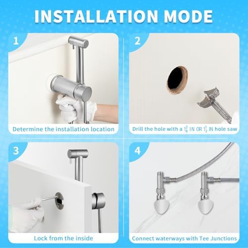 KWOCI brushed nickel vanity mounted bidet sprayer — photo 4
