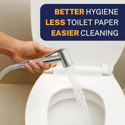 Solid metal handheld bidet sprayer chrome — photo 3