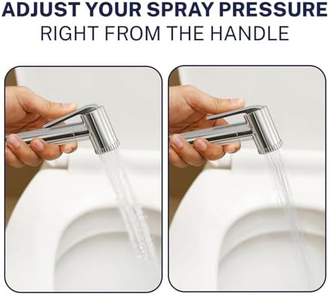 Solid metal handheld bidet sprayer chrome — photo 4