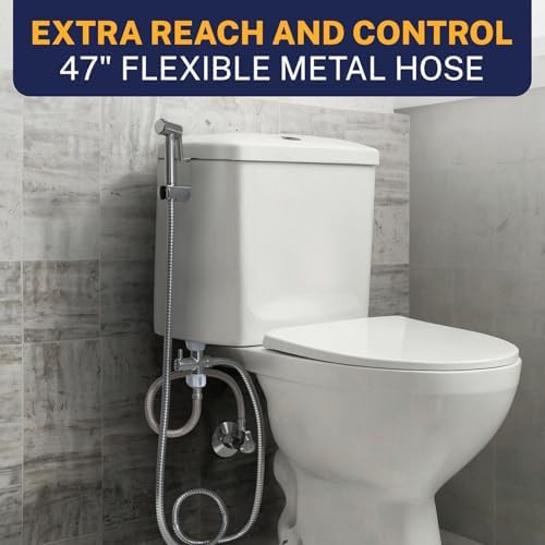 Solid metal handheld bidet sprayer chrome — photo 5