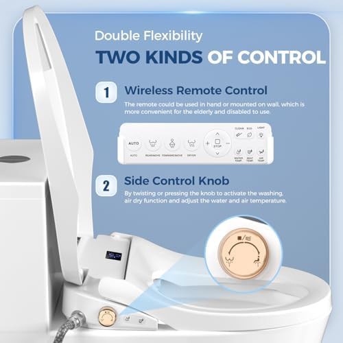 White electric smart bidet seat with dryer — photo 3