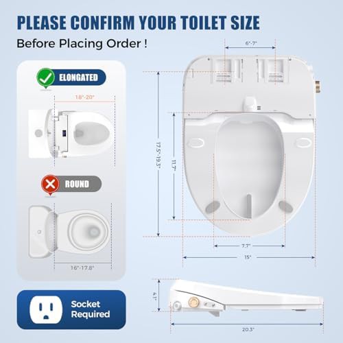 White electric smart bidet seat with dryer — photo 5