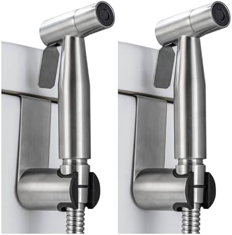 Brushed nickel dual bidet sprayer pack