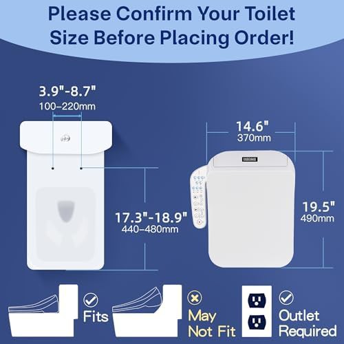 Square electric bidet with air dryer — photo 4
