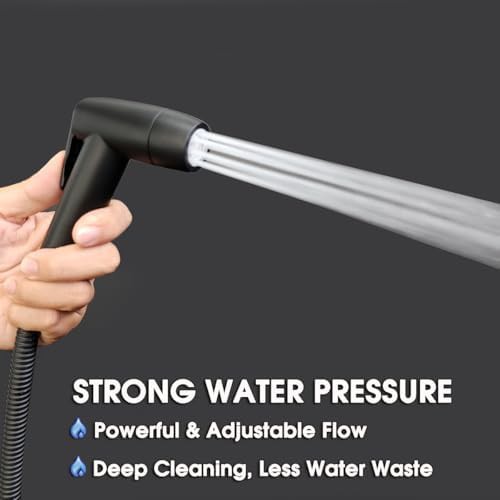 Black handheld bidet sprayer with hose — photo 4