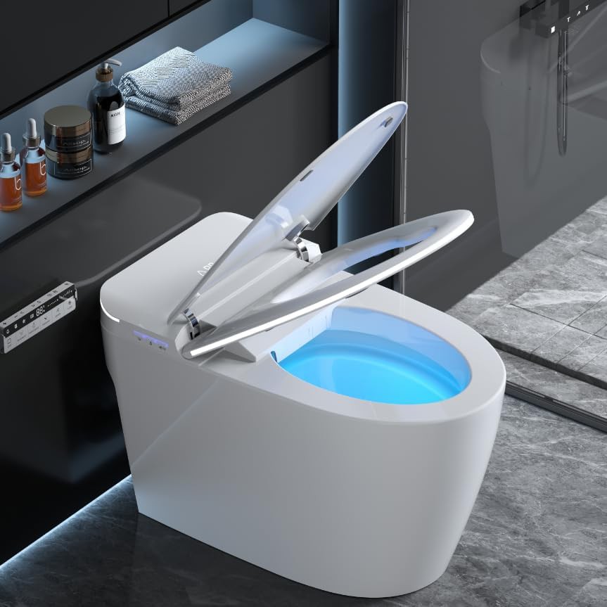 Smart toilet with foam shield technology