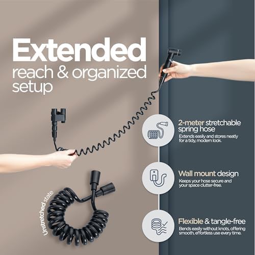 Matte black handheld bidet sprayer kit — photo 4