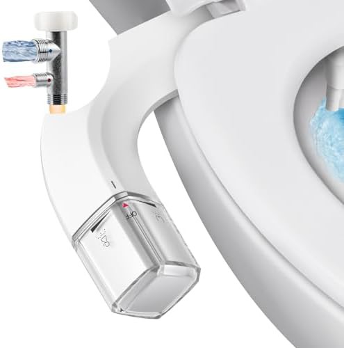 Warm water dual nozzle bidet attachment