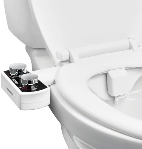 White non electric dual nozzle bidet attachment