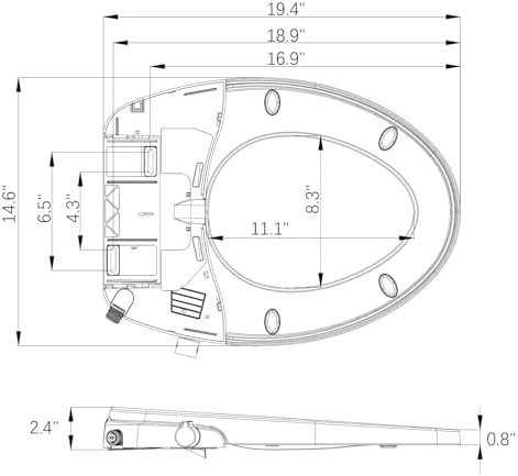 Elongated white bidet seat with dual nozzles — photo 3