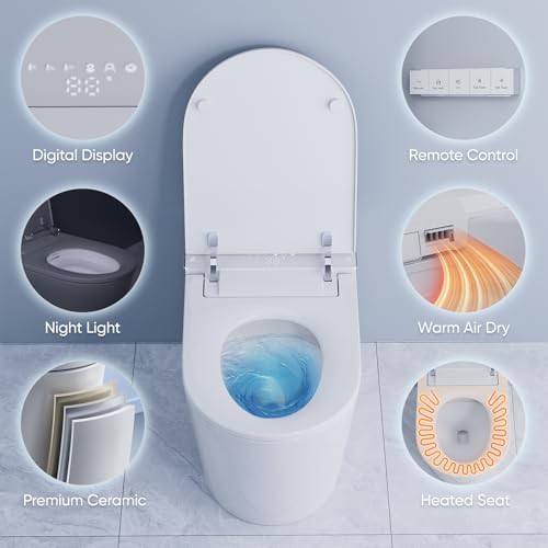 Smart elongated toilet with heated seat and dryer — photo 4
