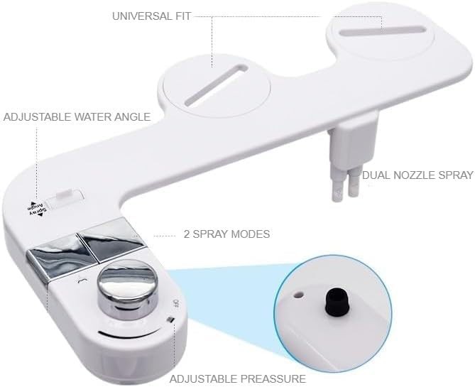 Cold water bidet attachment with dual nozzles — photo 5