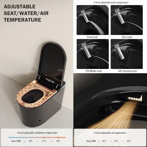 Black smart toilet with integrated bidet — photo 4
