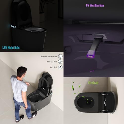 Black smart toilet with integrated bidet — photo 5