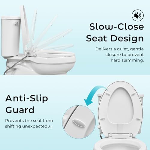 Elongated non-electric quiet close bidet seat — photo 4
