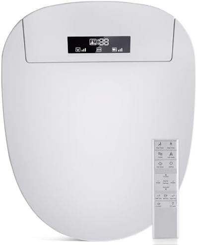 Round smart bidet seat with remote