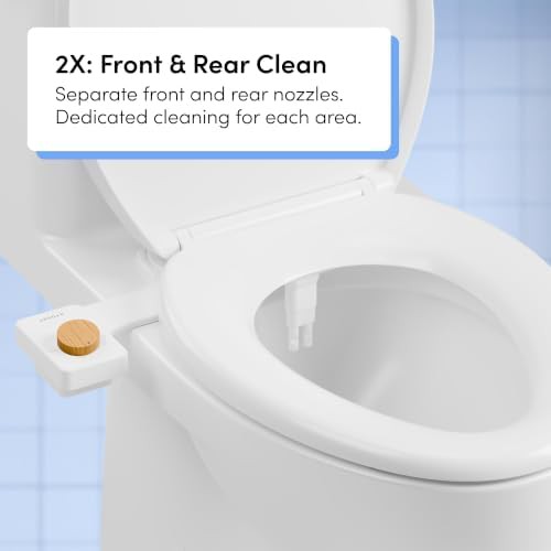 Fresh dual nozzle cool water bidet with bamboo knob — photo 3