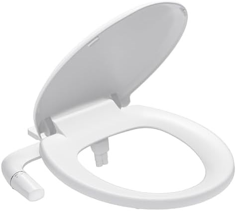 Round bidet toilet seat with dual nozzles