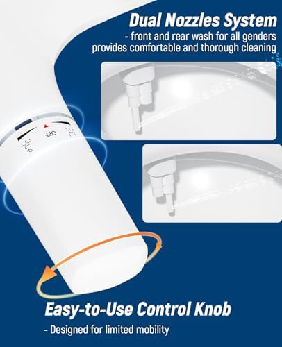 Round bidet toilet seat with dual nozzles — photo 3
