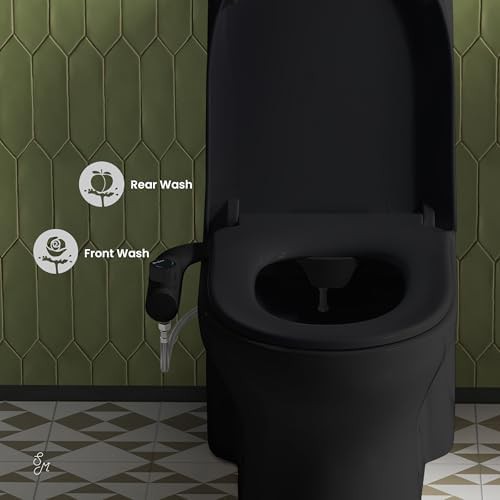 Glossy black bidet with adjustable pressure — photo 3