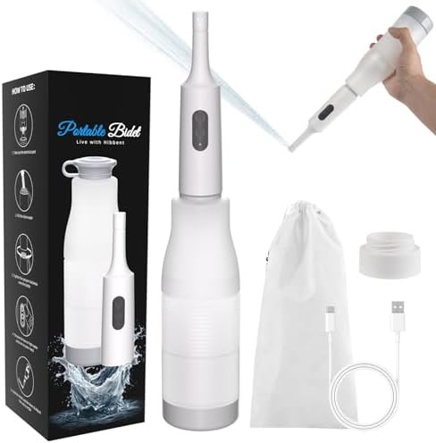 White electric rechargeable handheld travel bidet