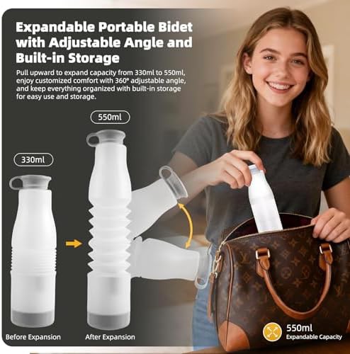 White electric rechargeable handheld travel bidet — photo 3