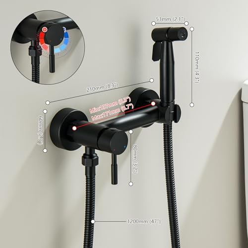 Matte black handheld bidet with warm water — photo 3