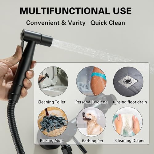 Matte black handheld bidet with warm water — photo 5