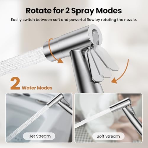 Stainless steel handheld bidet with hose — photo 3