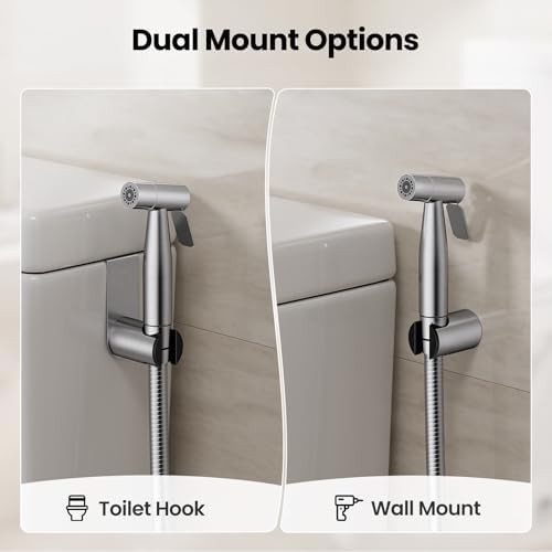 Stainless steel handheld bidet with hose — photo 5