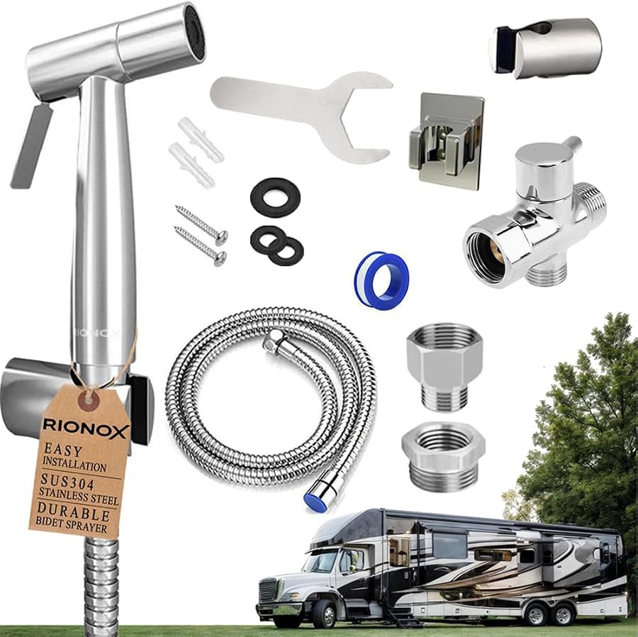 Handheld bidet sprayer for motorhomes and RVs