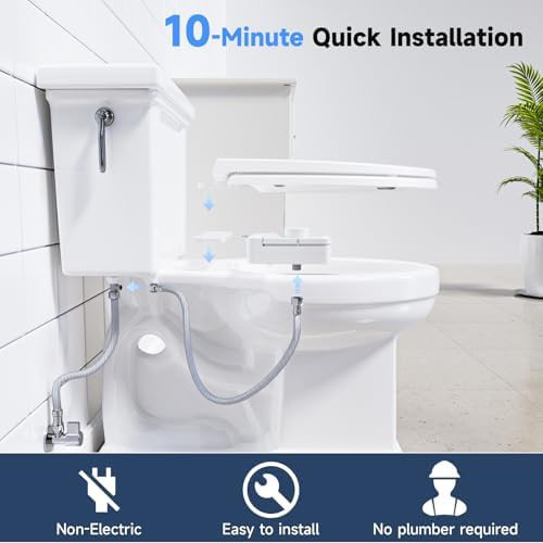 White non electric dual nozzle bidet attachment — photo 5