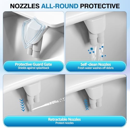Slim profile dual nozzle self-cleaning bidet attachment — photo 3