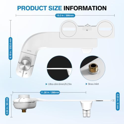 Slim profile dual nozzle self-cleaning bidet attachment — photo 4