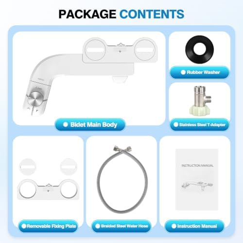 Slim profile dual nozzle self-cleaning bidet attachment — photo 5