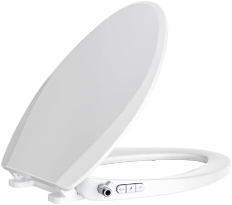 Elongated D-shape bidet toilet seat