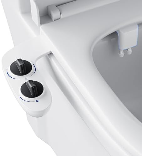Dual nozzle bidet attachment for feminine wash