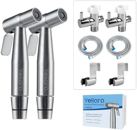 Two pack of adjustable handheld bidet sprayers