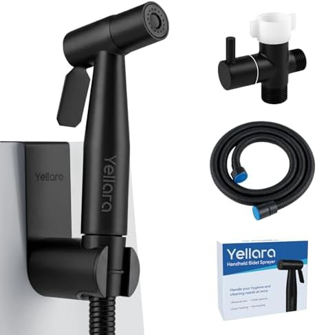 Matte black handheld bidet sprayer with pressure control
