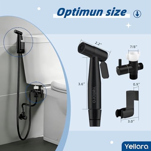 Matte black handheld bidet sprayer with pressure control — photo 4