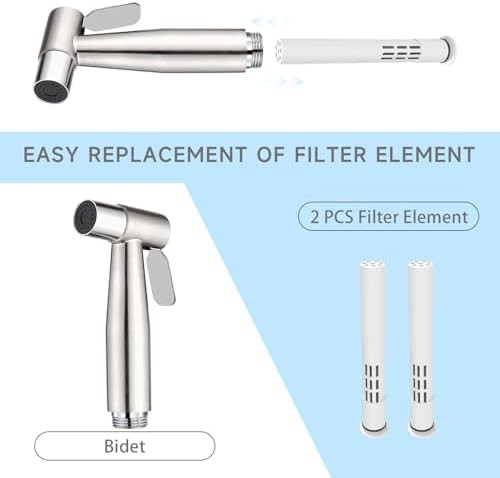 Filtered stainless steel handheld bidet sprayer — photo 3