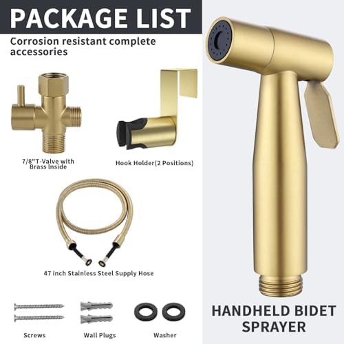 Brushed gold handheld bidet sprayer — photo 4