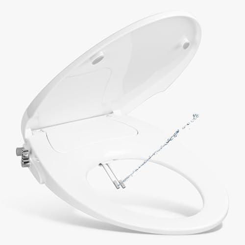 Non-electric elongated dual nozzle bidet seat