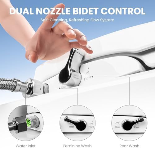 Non-electric elongated dual nozzle bidet seat — photo 4