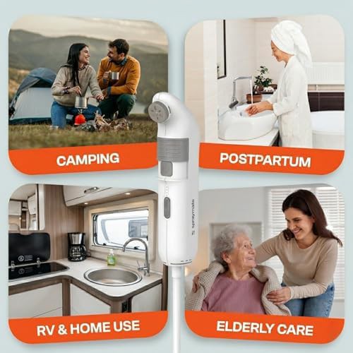 White jumbo rechargeable portable bidet sprayer — photo 4
