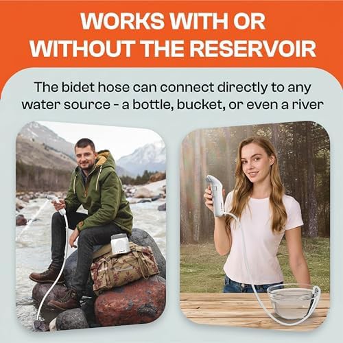 White jumbo rechargeable portable bidet sprayer — photo 5