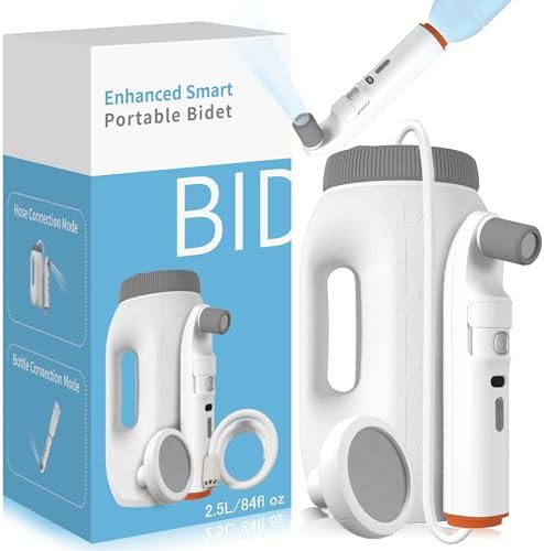 Portable bidet with LED display and tank